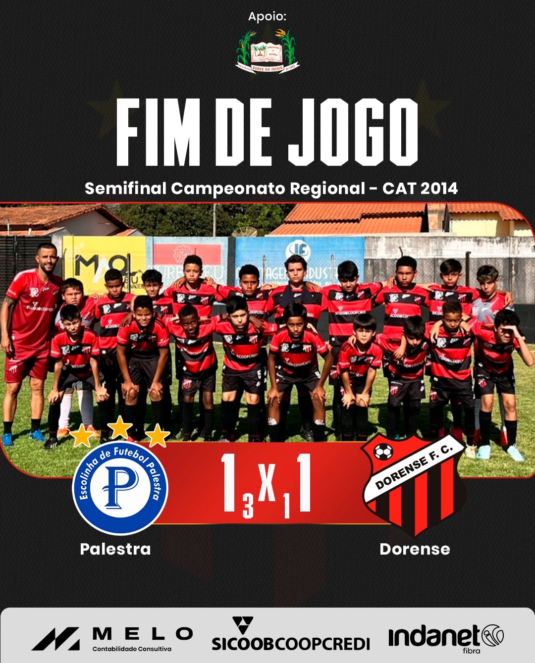 Semi-Final Regional de Luz - contra Palestra (Lagoa da Prata) - categoria 2014